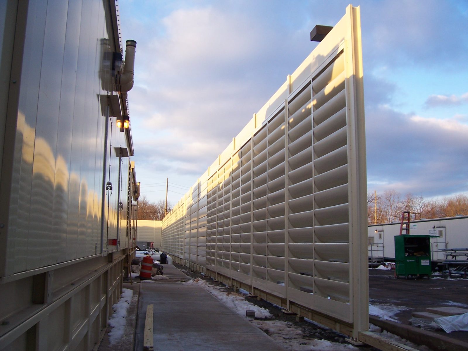 Acoustical barrier wall panels, custom steel fabrication