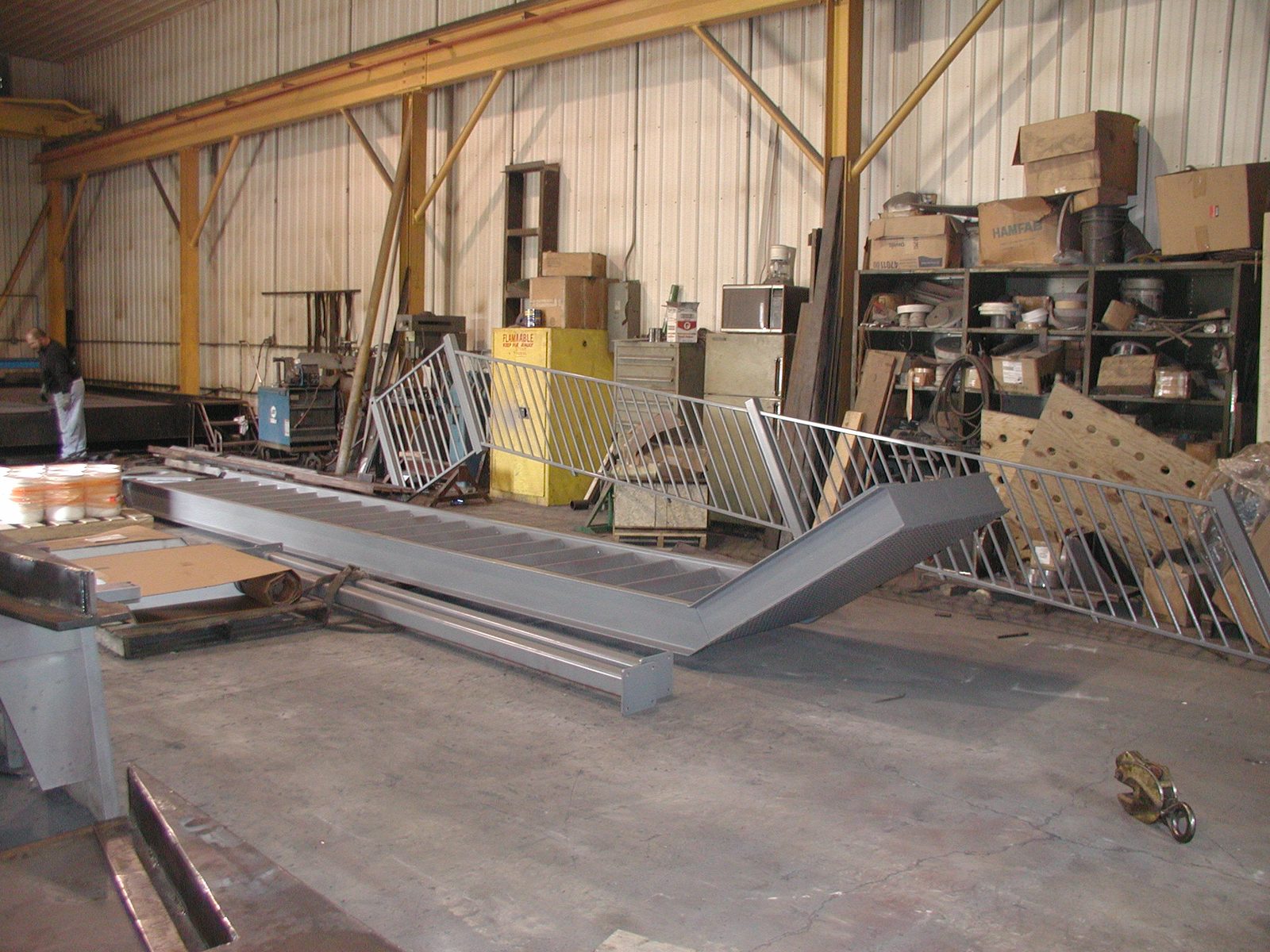 Fabricated steel stairs and access platform